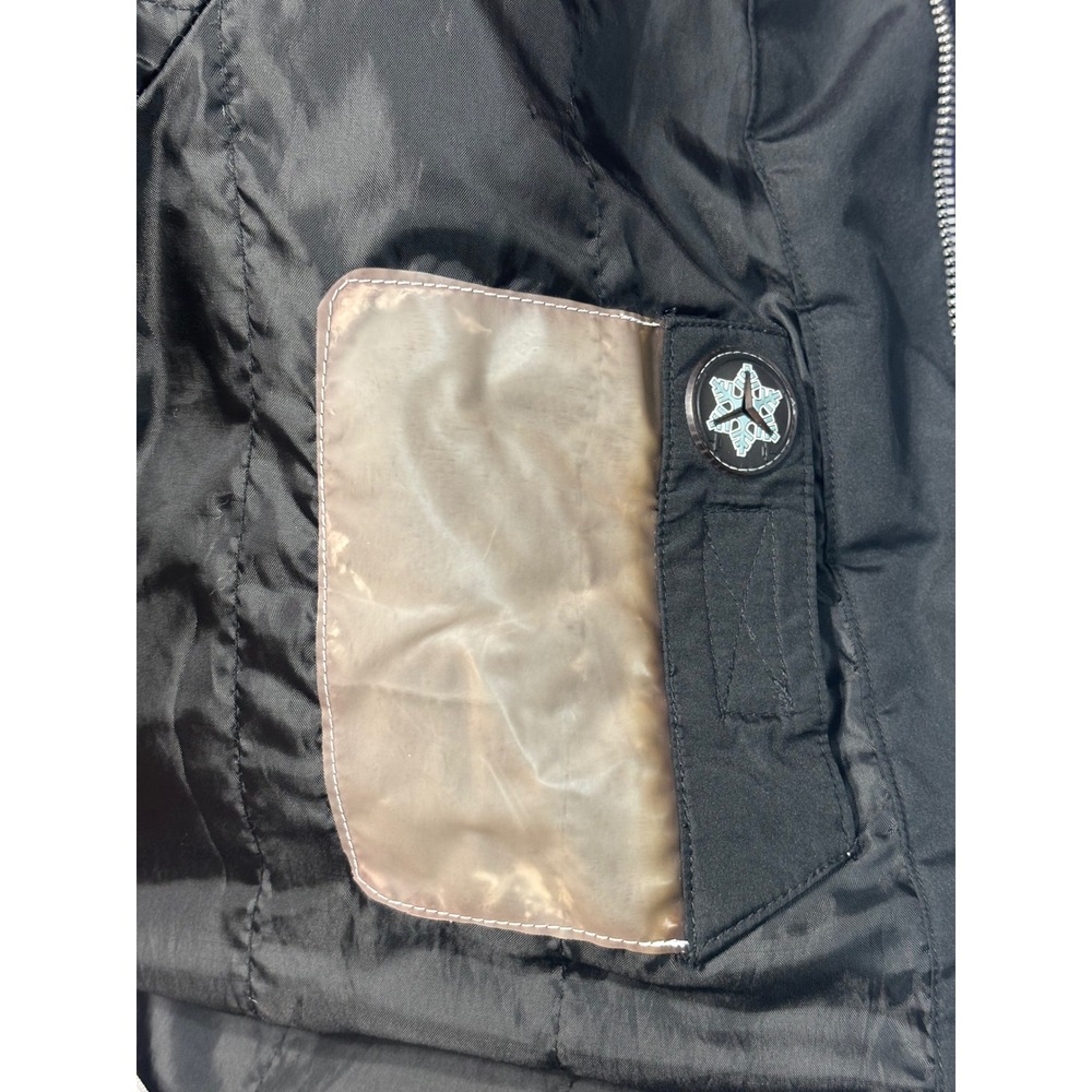 St Johns Bay 3-in-1 Systems Jacket Womens Small Black Purple Hooded Puffer Liner - Picture 13 of 13